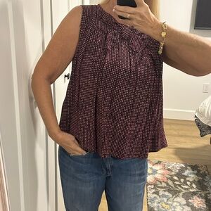 Marc Jacob’s 💯% Silk Pleated Bow Tie Back Sleeveless Blouse |Size 10